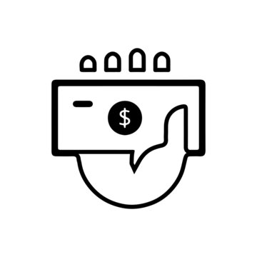 vector illusion icon of  United States Dollar's  On Hand Outline
