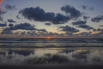 sunset over the river