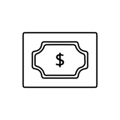 vector illusion icon of  United States Dollar's  Currency note Outline