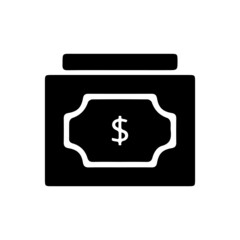 vector illusion icon of  United States Dollar's Currency notes Glyph