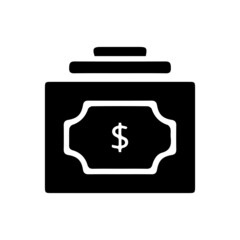 vector illusion icon of  United States Dollar's Currency notes Glyph