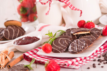 Soft cakes with strawberry.
