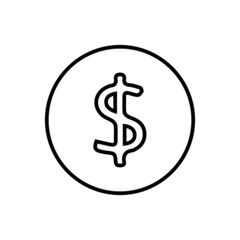 vector illusion icon of  United States Dollar's Sign Outline