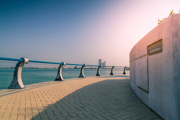 Walking and cycling path area for public at Abu Dhabi Corniche