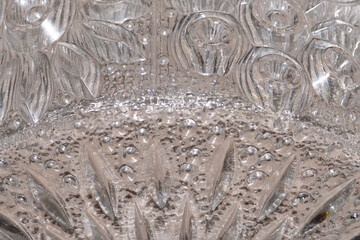 Background. Fragment of the glass ceiling of the chandelier close-up.