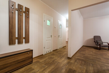 doors in modern entrance hall of corridor in expensive apartments