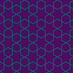 seamless hexagonal mosaic grid pattern. indian, persian ornamental design