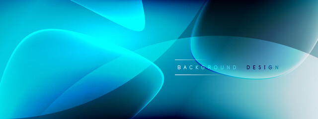 Vector abstract background - liquid bubble shapes on fluid gradient with shadows and light effects. Shiny design template for text