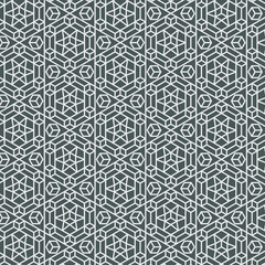 seamless hexagonal mosaic grid pattern. indian, persian ornamental design
