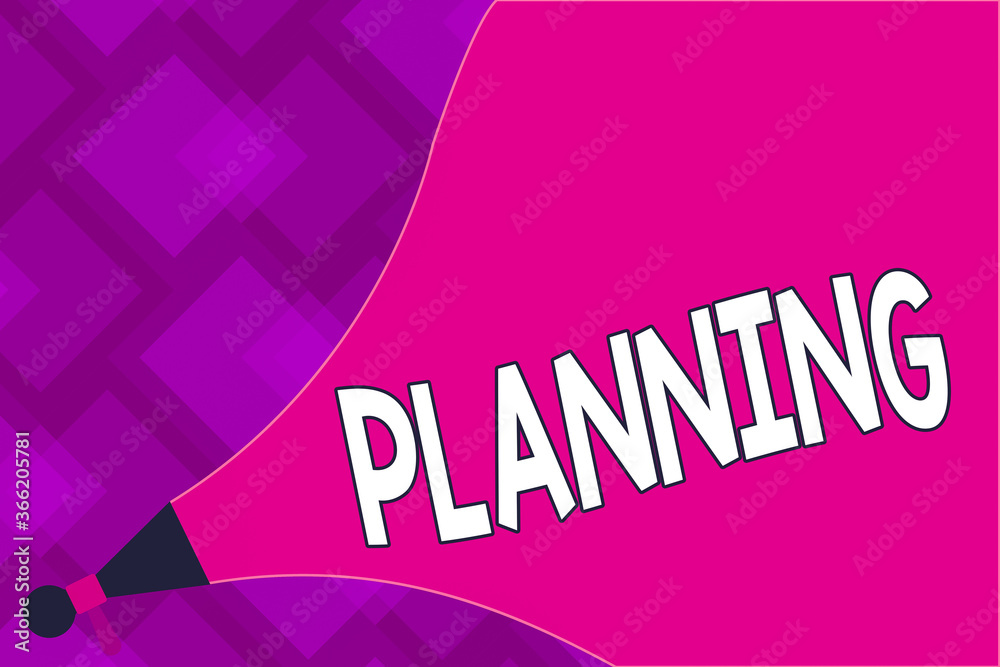 Poster writing note showing planning. business concept for achieving desired results is the first and forem
