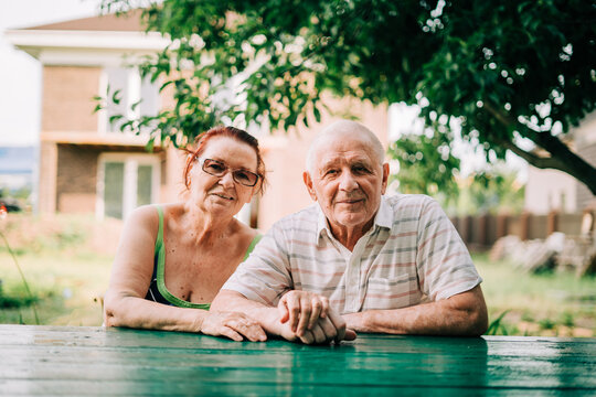 CAUCASIAN couple of silent generation in their 80s. Happy senior healthy man and woman