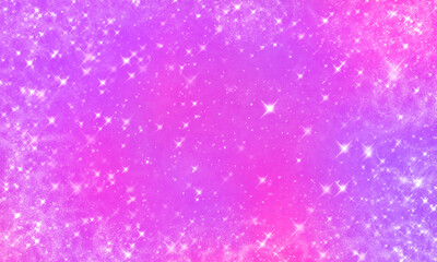abstract pink purple space background with clusters of stars. festive shiny sparkling background with stars and sparkles