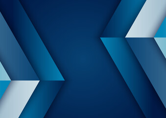 Abstract background blue gradient geometric with shadow overlapping with space for your text