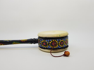 Asian Traditional Wooden Toys in White Photo Stock