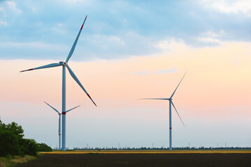 Windmills for electric power in countryside