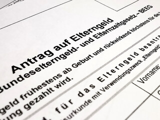 Nahaufnahme Antrag auf Elterngeld