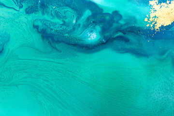 Fototapeta na wymiar Aquamarine liquid pattern. Abstract artwork background.