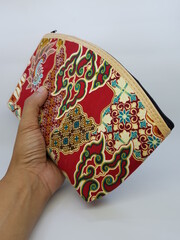 Traditional Javanese Purse in White Photo Stock