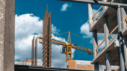 construction site with crane