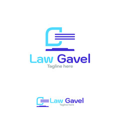 Law house logo design, law gavel design concept