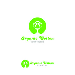 Cotton logo design, natural design concept, organic logo, fresh design concept