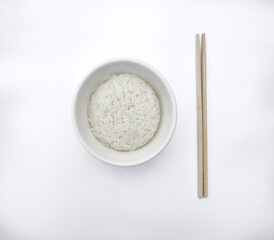 white rice in a plate