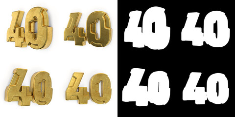 Set of golden number forty years celebration