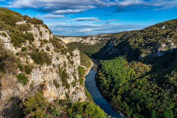 River in the beautiful Ardeche gorge in france.