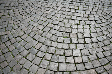 old stone pavement in the square in Bonn, Germany