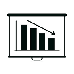 board presentation report falling diagram financial business office