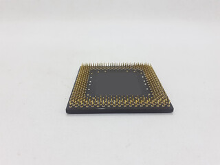 Vintage Computer CPU Processor in White Isolated Background