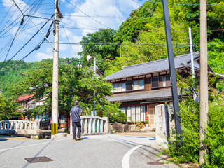 Fototapeta premium 中山道の宿場 醒井宿 滋賀県