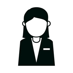 businesswoman character cartoon female portrait isolated design icon