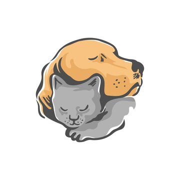 Dog and Cat Logo Vector 