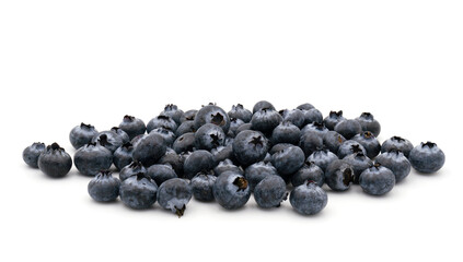 heap of blueberries on white background