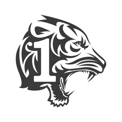 Tiger On Letter Logo Design number one