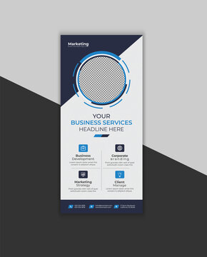 Blue Clean Creative Corporate Business Rack Card Design