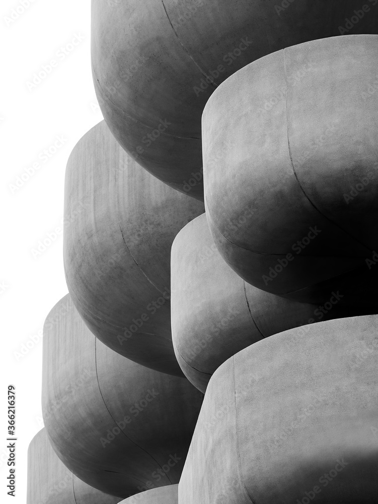 Poster Cement curve texture pattern building Architecture detail 