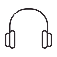 social media headset audio digital internet network communicate technology line style icon