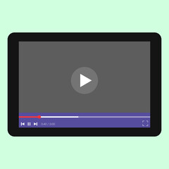 video player for web vector illustration