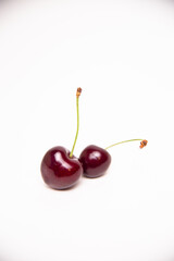 cherries isolated on white background clipping path