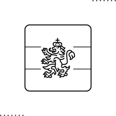 Bulgaria square flag, vector icon in outlines 