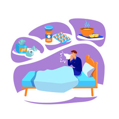 Influenza virus flat concept vector illustration