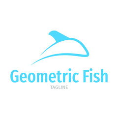 Geometric Fish logo design, dolphin icon, tuna icon, creative flat fish design, geometric animal design concept