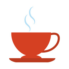 hot coffee cup beverage isolated flat style icon