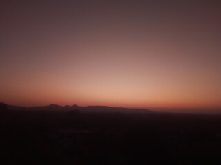 Beautiful sunset in middle of mountains