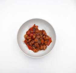 chicken in sweet and sour sauce with white rice