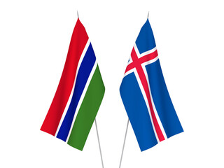 Iceland and Republic of Gambia flags
