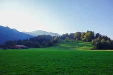 Fototapeta na wymiar mountain landscape with green grass