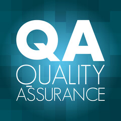 QA - Quality Assurance acronym, business concept background